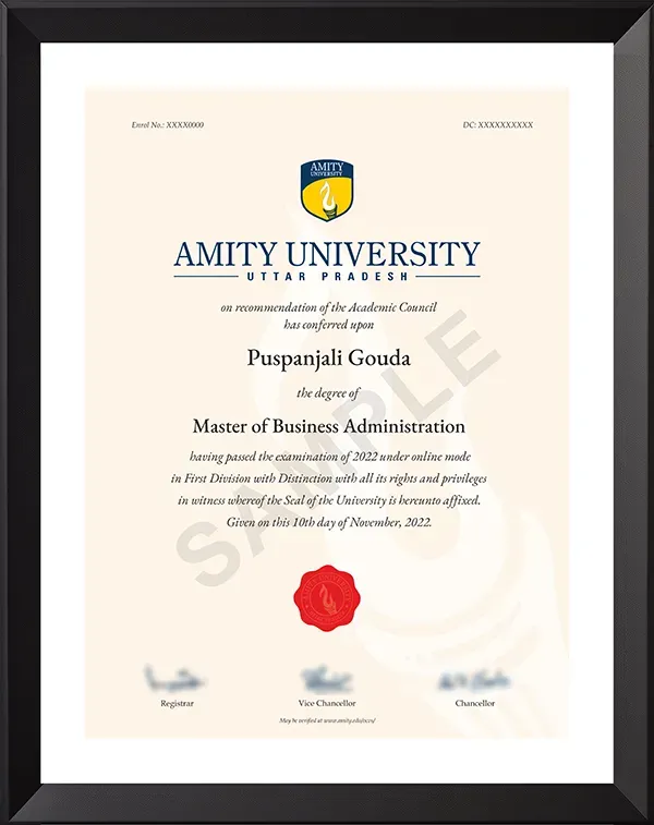 MBA Degree Certificate